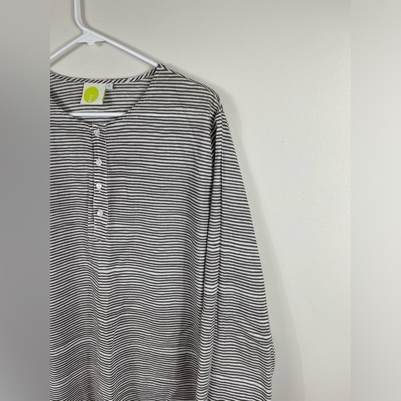SeeDesign Women's Striped Gray and White Dress Long Sleeve Summer Cotton Size L - Picture 3 of 16